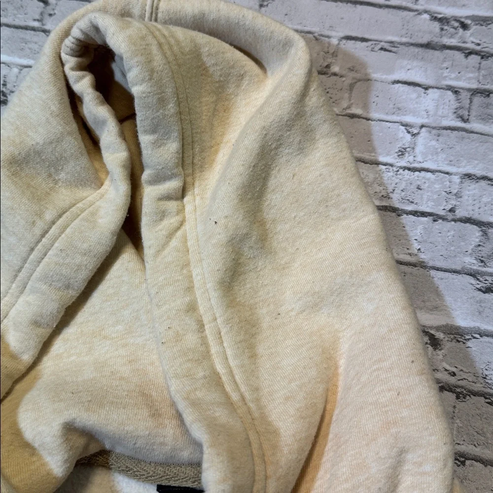 The North Face mens S Small cream fleece cotton blend pullover hoodie EUC